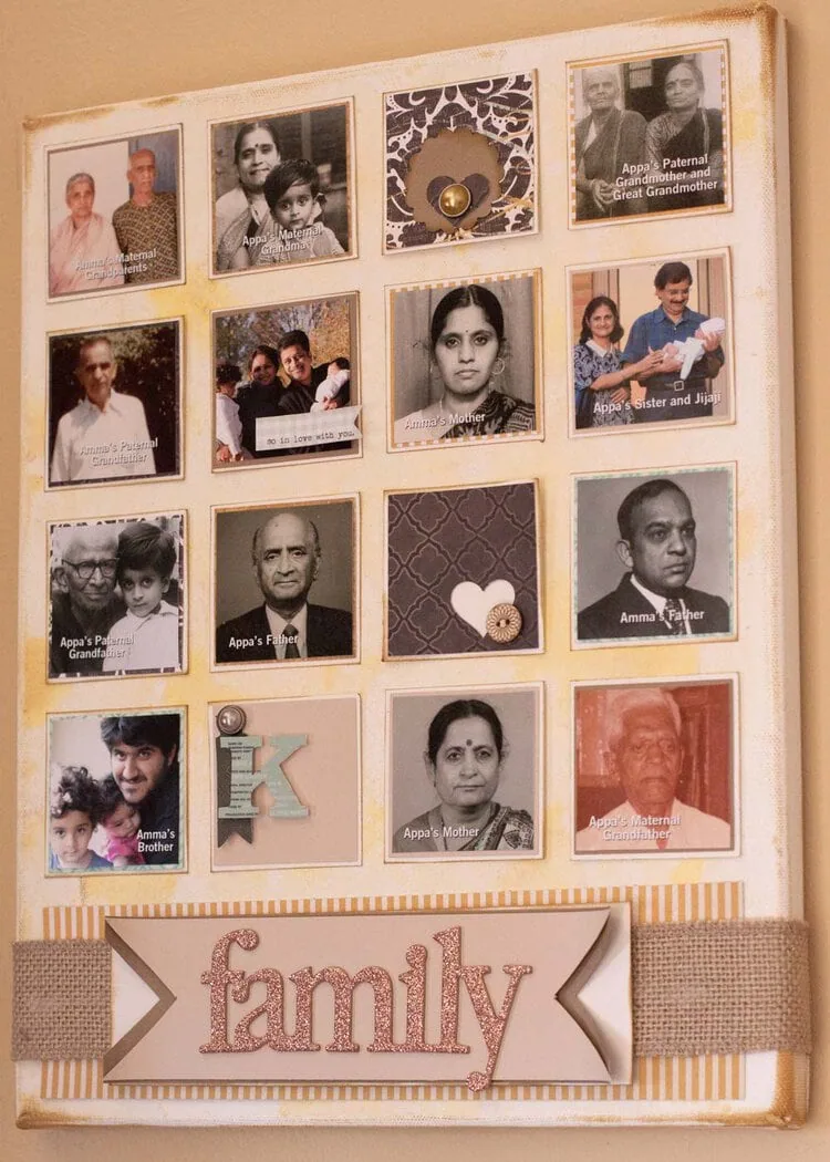 Family Photo Wall art with history