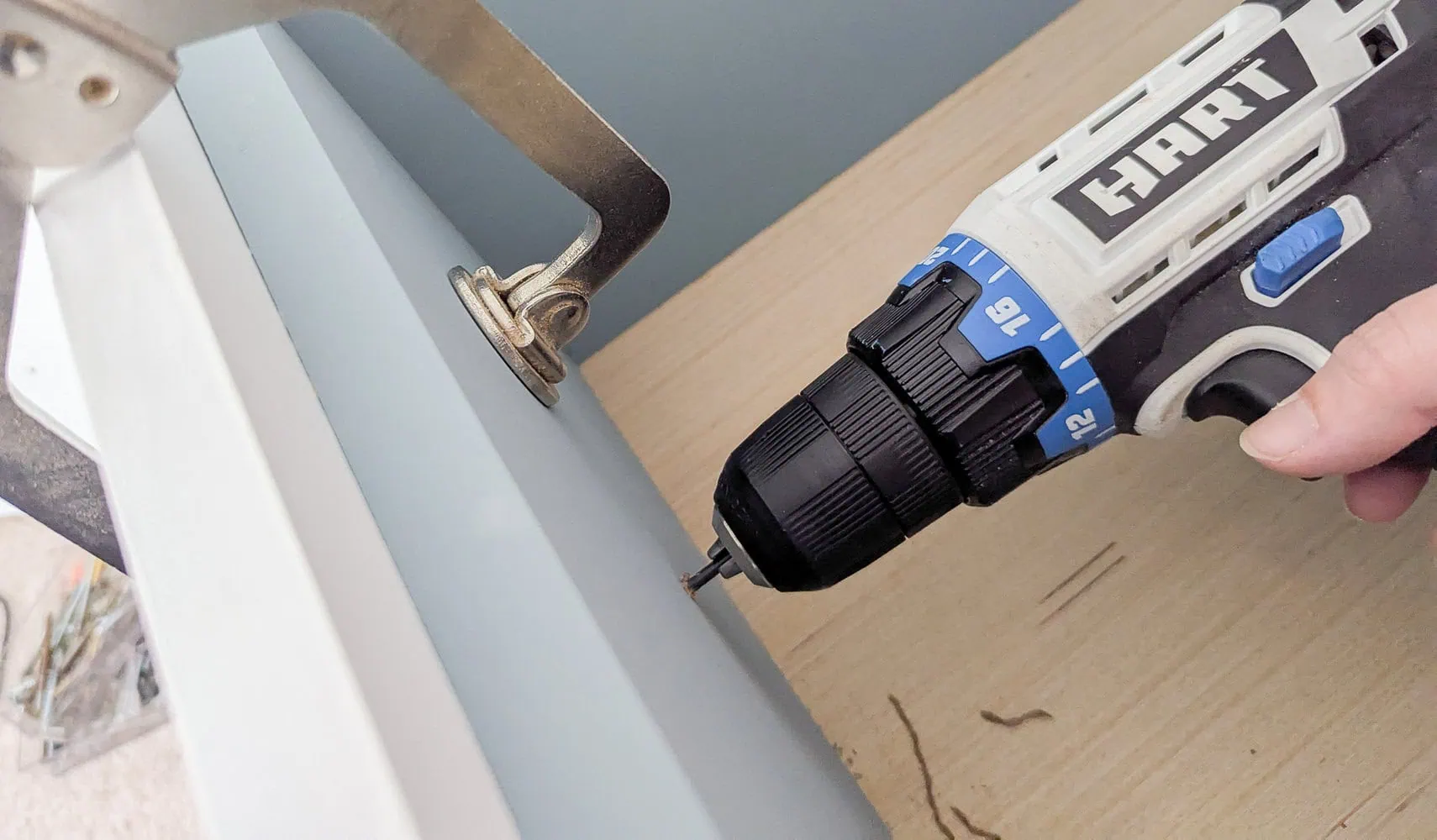 attaching drawer fronts to drawers.