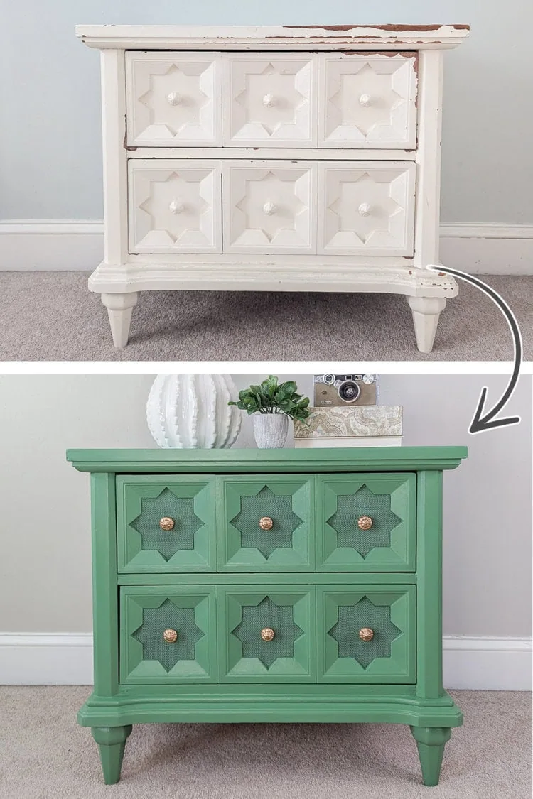 nightstand makeover before and after.