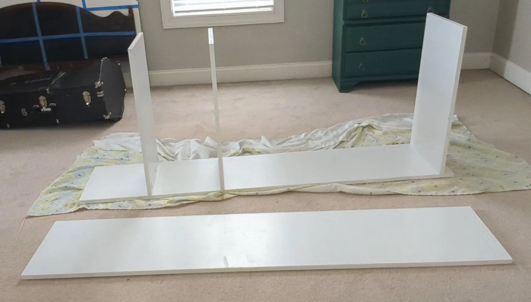 building the center section of the closet organizer.