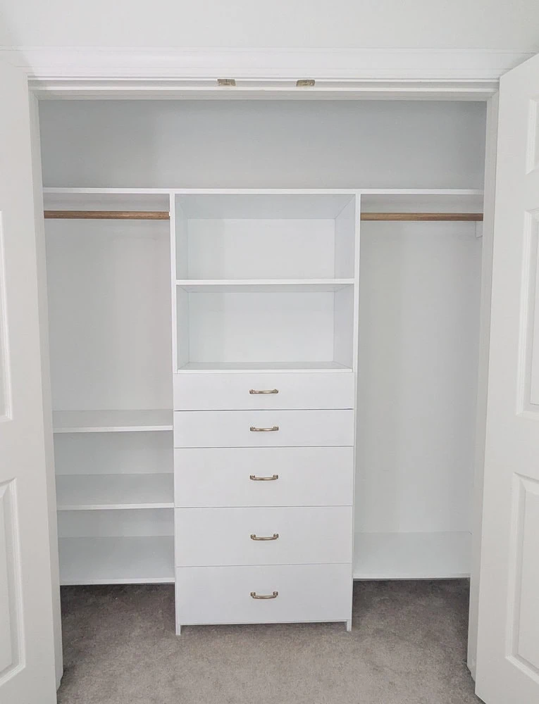 diy closet organizer with drawers.