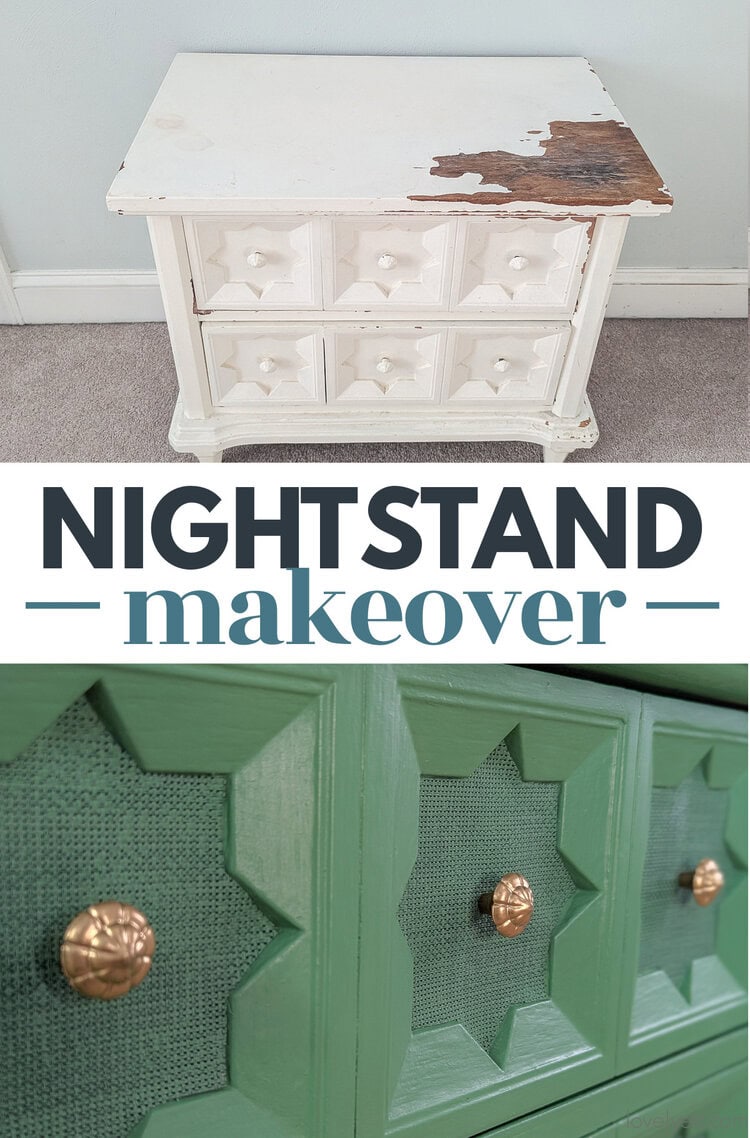Gorgeous DIY nightstand makeover using a surprising Dollar Tree find