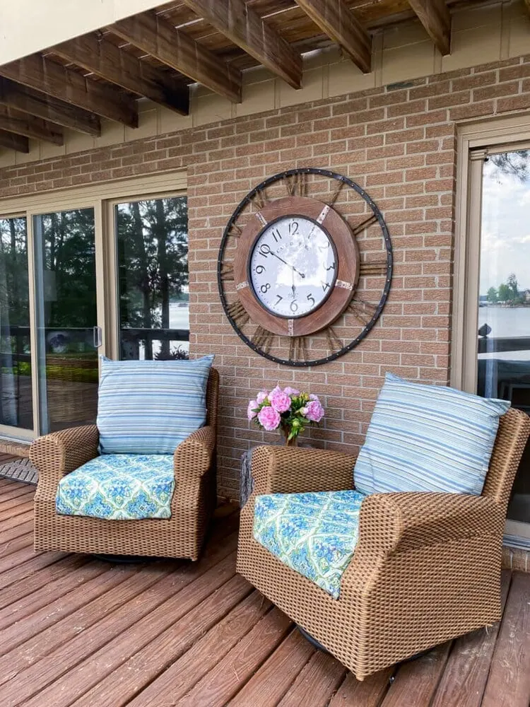 oversized wall clock on deck