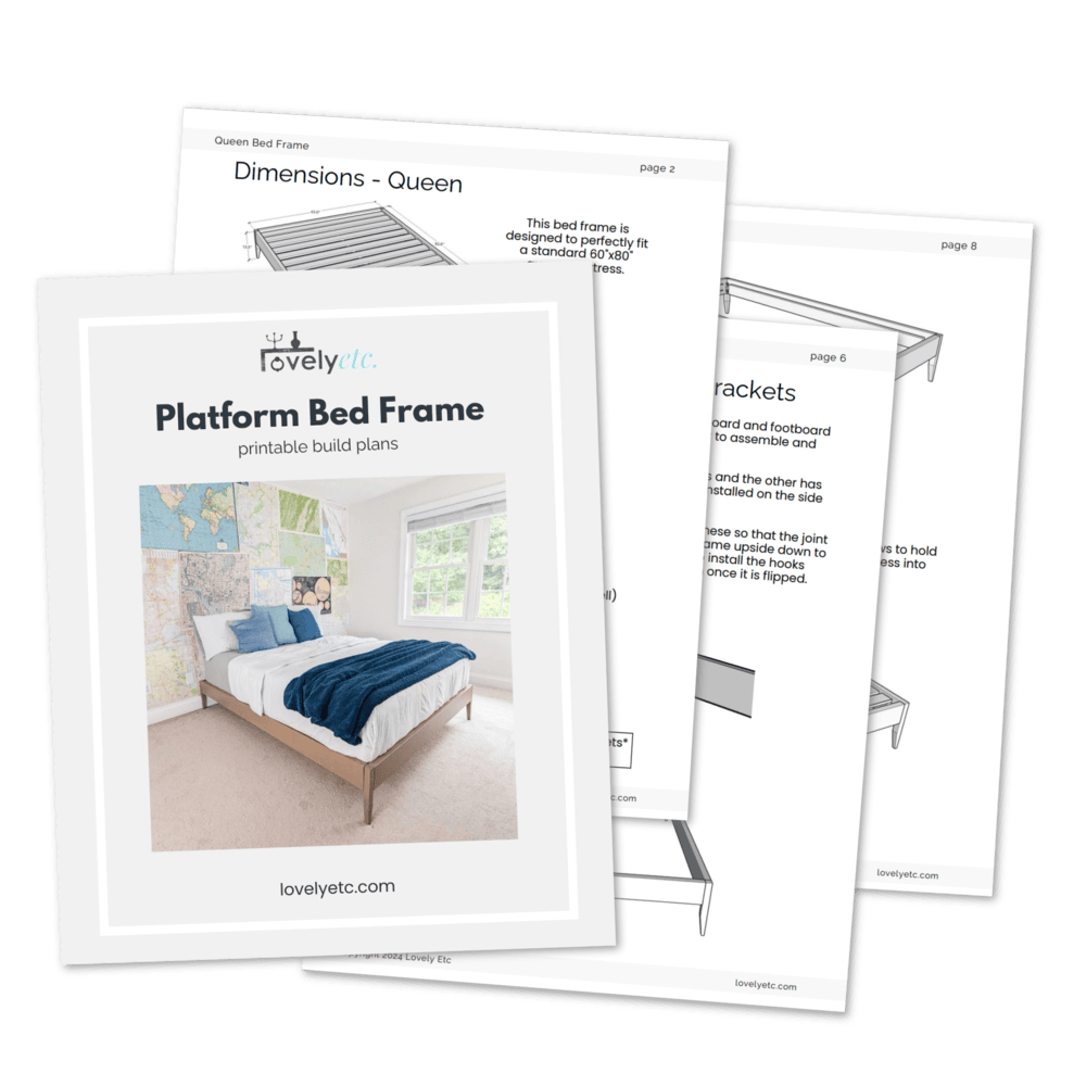 California King Size Platform Bed Frame Printable Build Plans - Image 2