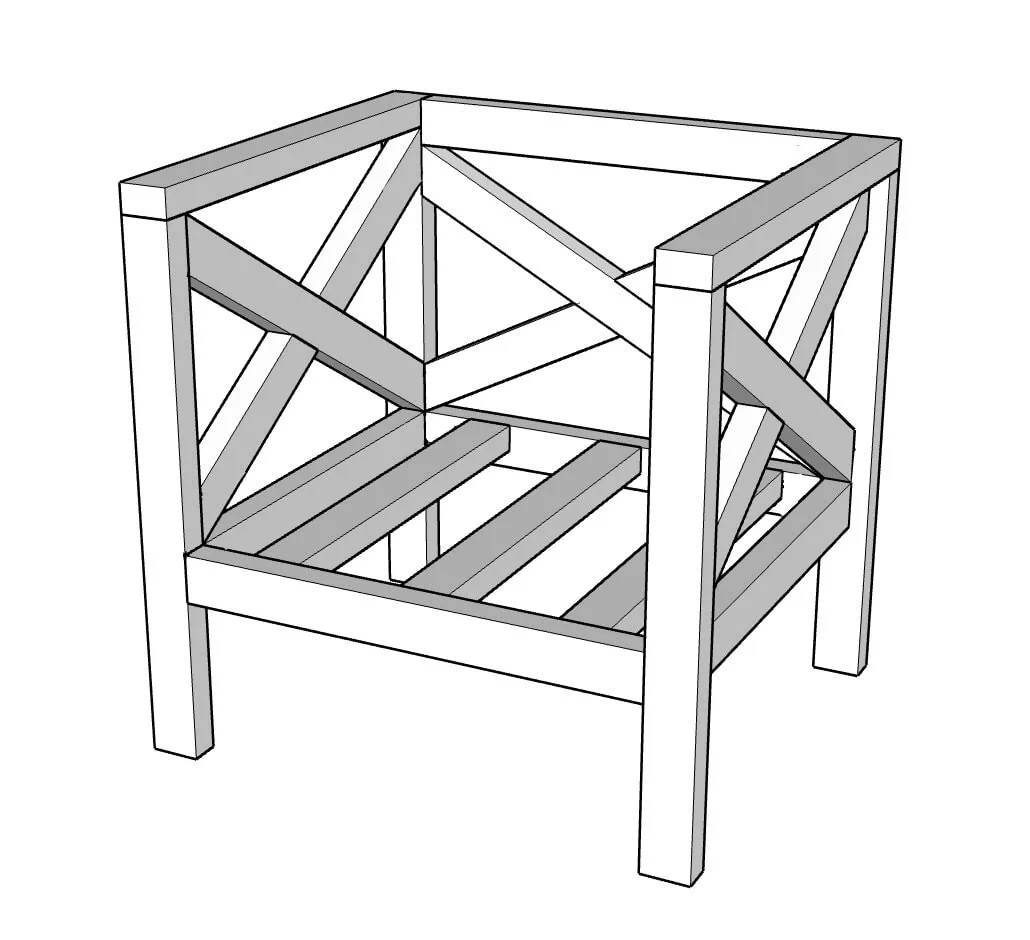 3d sketch diy outdoor chair.