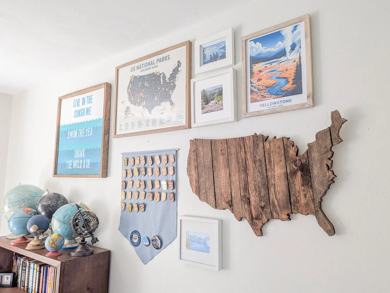 national park themed gallery wall.