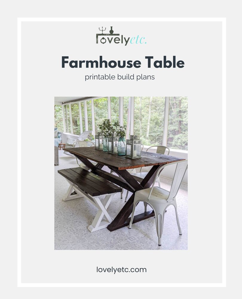 Indoor/Outdoor Farmhouse Table Printable Build Plans