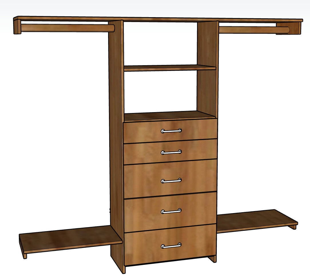Closet Organizer with Drawers Printable Build Plans - Image 5