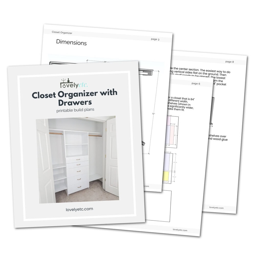 Closet Organizer with Drawers Printable Build Plans - Image 4