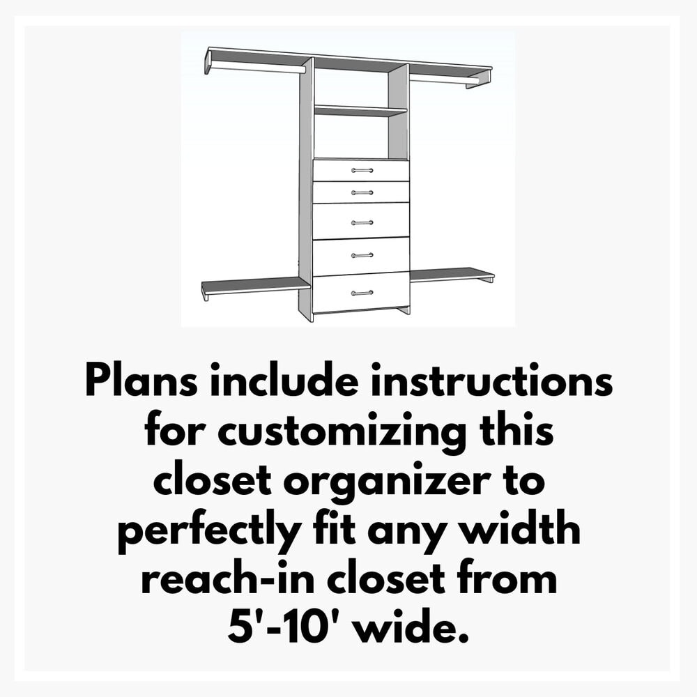 Closet Organizer with Drawers Printable Build Plans - Image 8