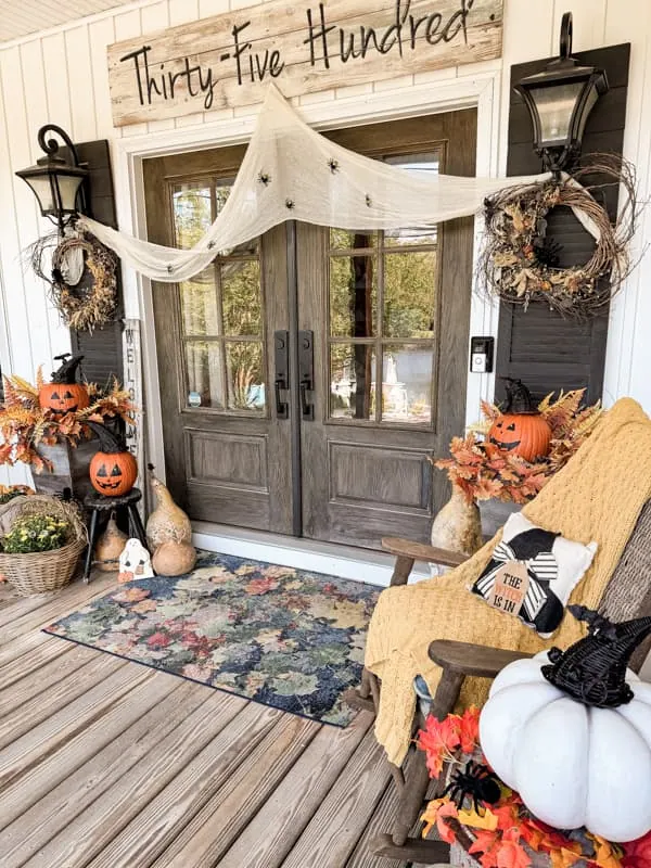 vintage style Halloween front porch