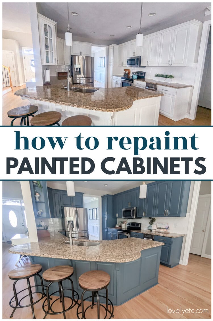 How to Repaint Painted Cabinets with a Gorgeous Paint Finish that Lasts