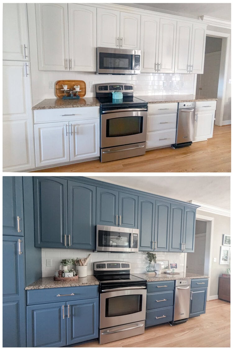 How to Repaint Painted Cabinets with a Gorgeous Paint Finish that Lasts