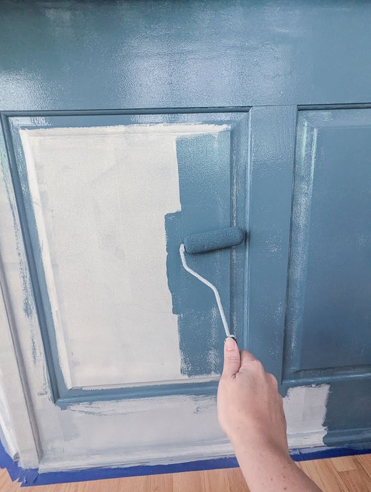 How to Repaint Painted Cabinets with a Gorgeous Paint Finish that Lasts